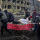 An unnamed pregnant woman who Russian propaganda sources said was a crisis actor, but later died, photographed in Mariupol, Ukraine on March 9, 2022.